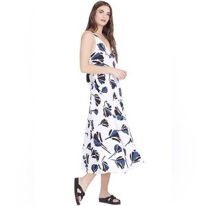 Jason Wu Grey Floral Tank Midi Dress with Open Back Sleeveless EUC Size - 2